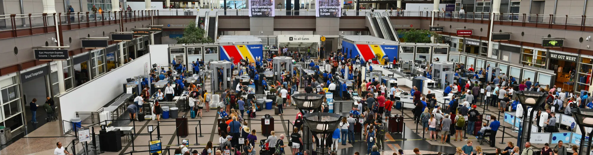 TSA Security Check at Denver International Airport