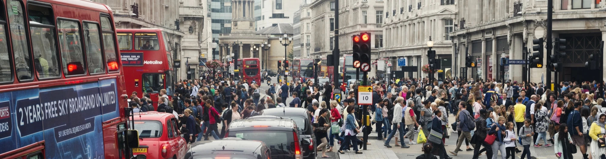 Crowds in London, England