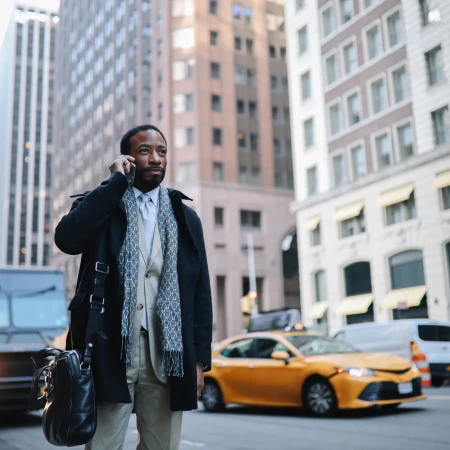 Businessman on the phone in New York