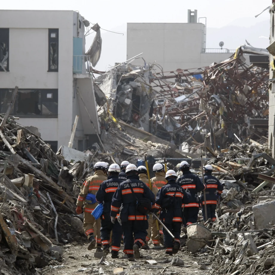 Rescue Team in Japan when hit by earthquake in 2011
