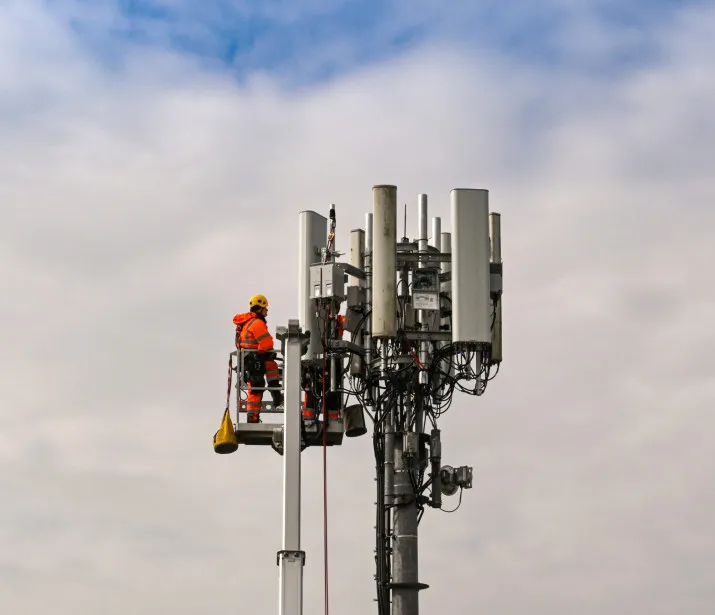 Engineers maintaining antennae